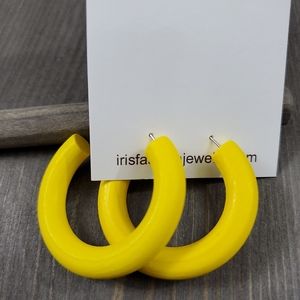 Wood hoop style earrings